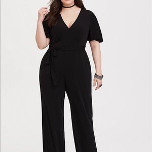 Torrid Black Wide Leg Studio Knit Jumpsuit